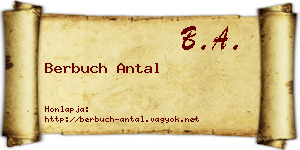 Berbuch Antal névjegykártya