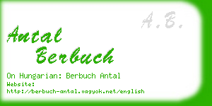antal berbuch business card